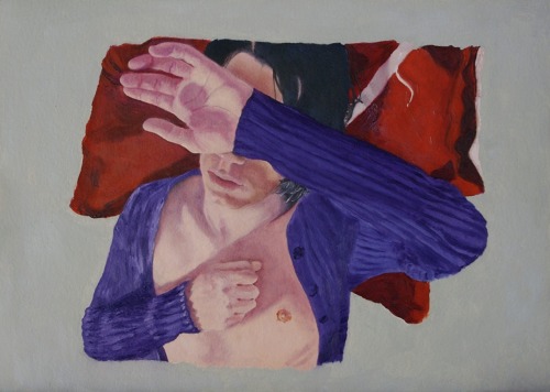 Louis, oil on paper, 25.3 x 35.7 cm